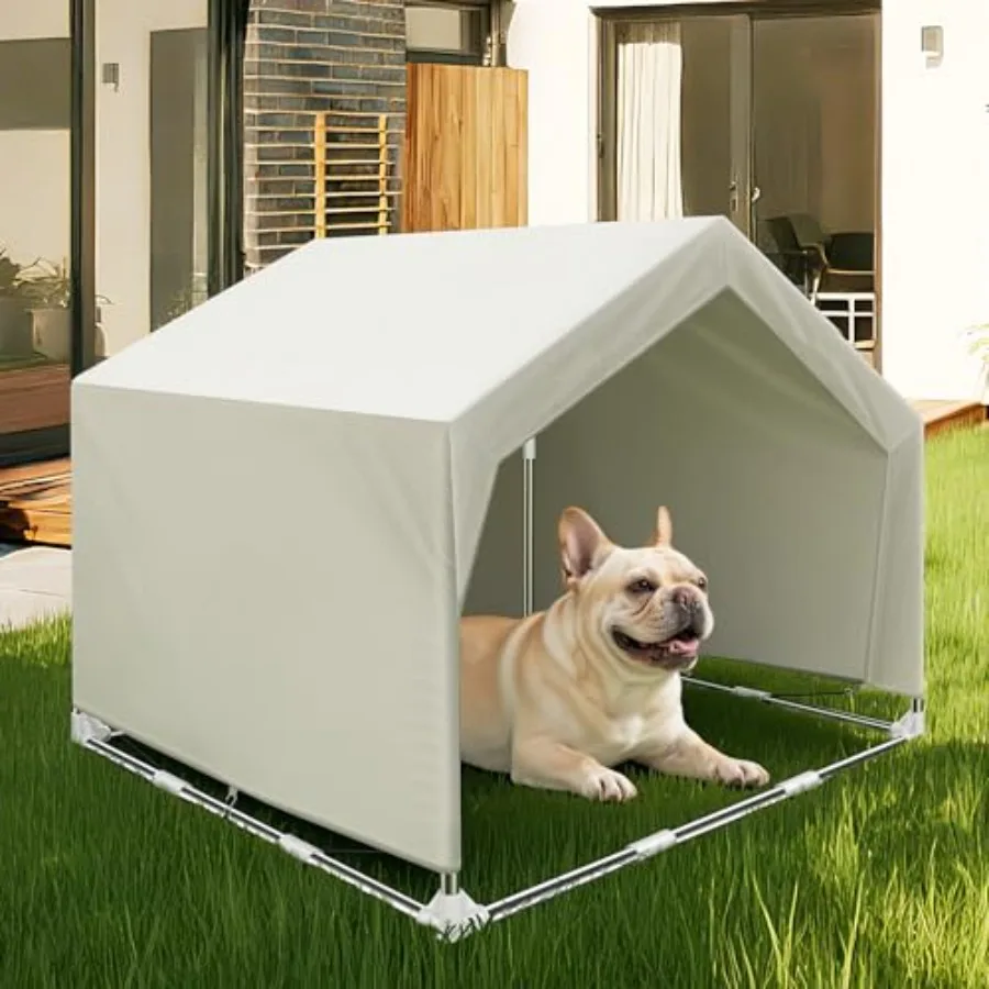 

Уличный большой тент-укрытие для домашних животных - каркас из нержавеющей стали с колышками для устойчивости, просторный навес от солнца для собак и кошек