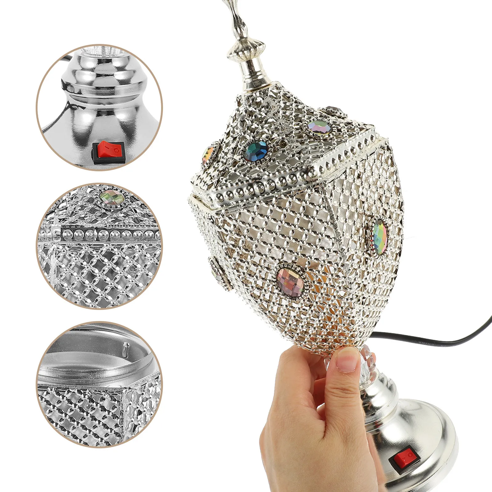 Electric Arabian Style Incense Burner Desktop Plug in Censer for Home Decor Living Room Bedroom Yoga Sauna Meditation Air