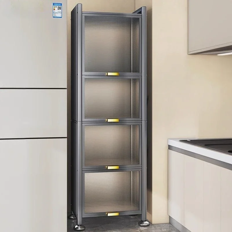 Kitchen Crack Storage Rack Narrow Floor Multi-Layer Multi-Function Locker Wall Refrigerator Gap Storage Cabinet