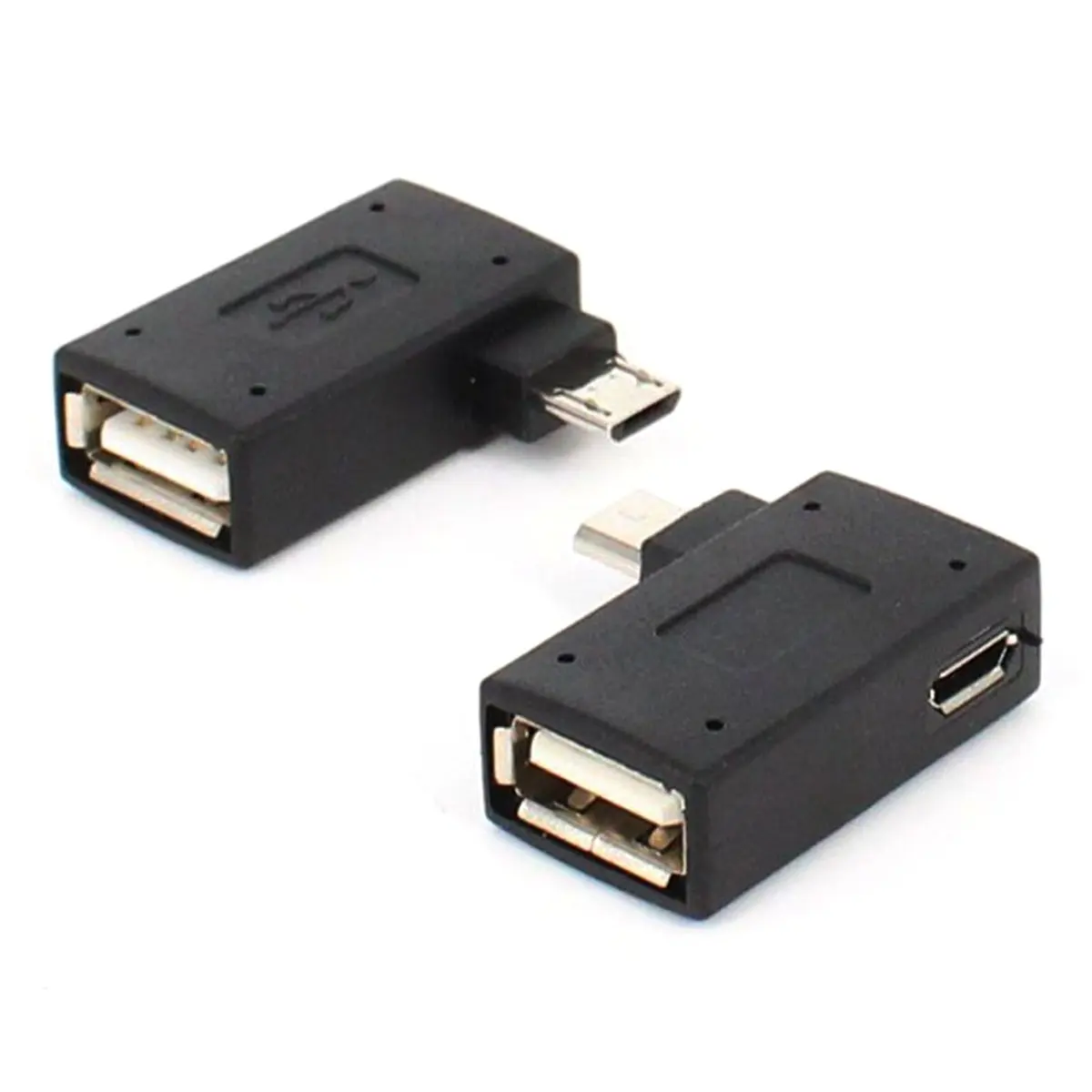 *X07A 10 Micro USB OTG Adapters for TV, Mini Classic, and Mini with Power Supply (Angled Design) A