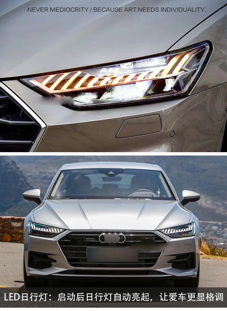 2pcs car styling headlamp for Audi A7 headlight 2019~2022y ALL IN LED DRL for Audi A7 daytime running light head light