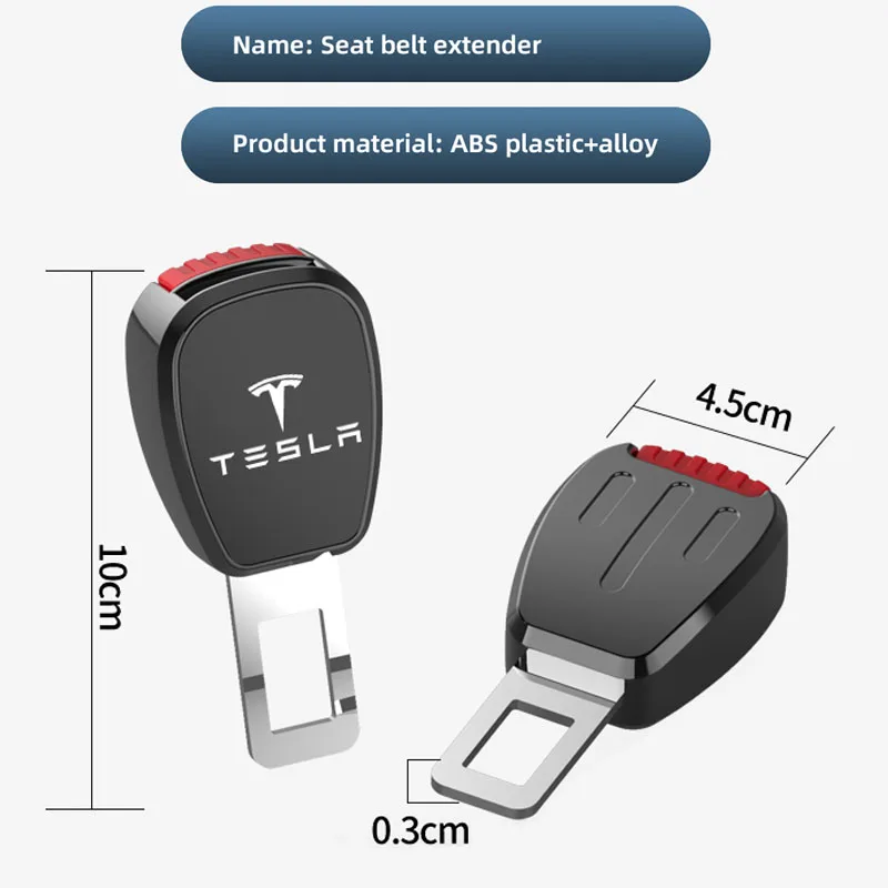 Car Seat Belt Clip Extender Safety Seatbelt Extension Plug Auto Accessorie For Tesla Model 3 Y S X Juguete Roadster Coil Bonina