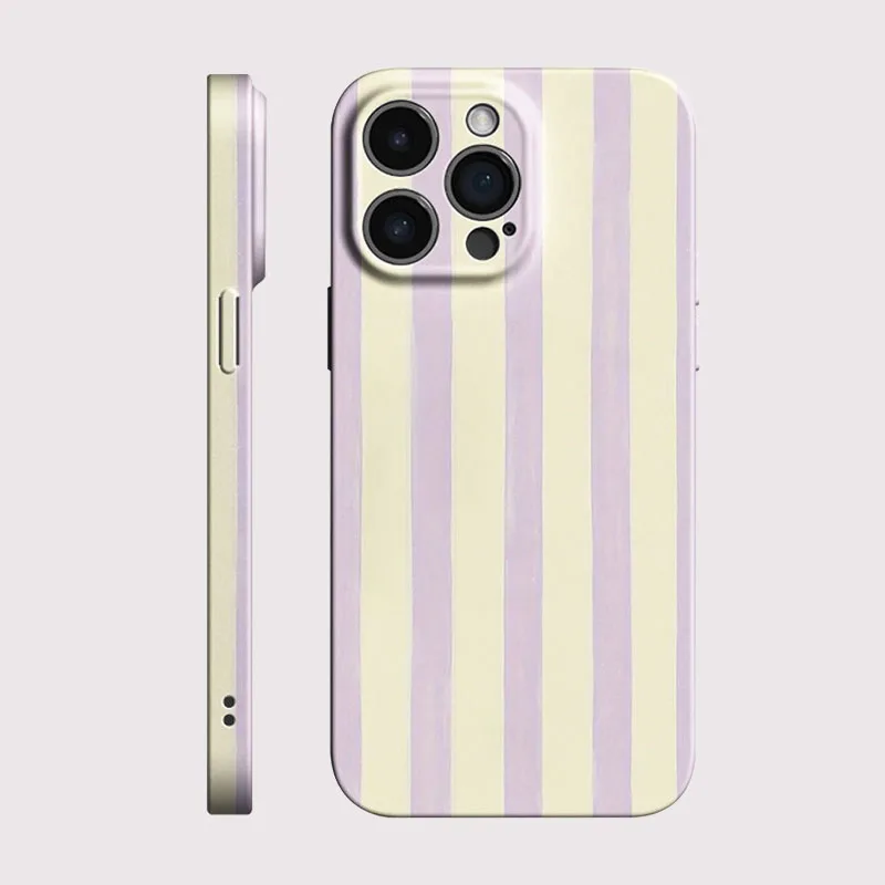 Capa de Telefone Luxuosa Clmj Swag com Listras Roxas e Acabamento Brilhante em PC Duro para Xiaomi Redmi Note 15 13 12S 12 11S 11 10 9 Pro Plus Max 4G 5G