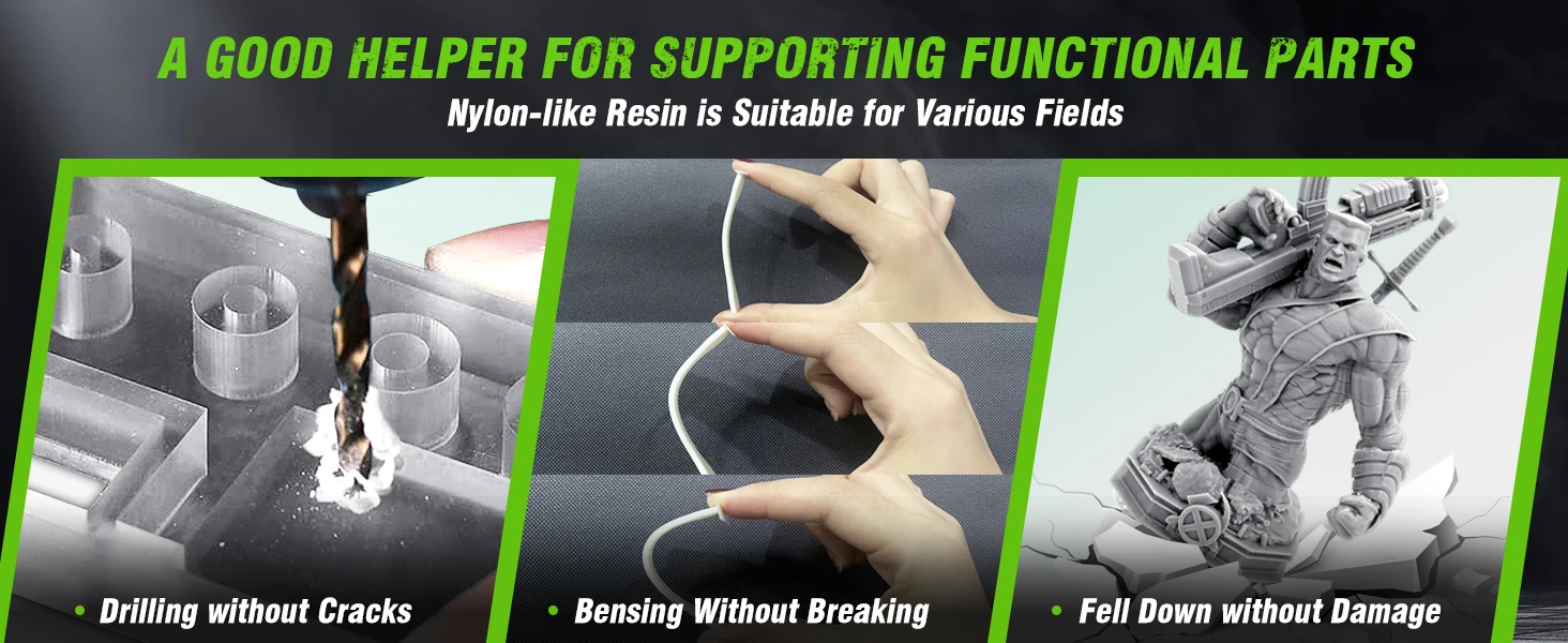 SUNLU 2KG Nylon-Like/ Toughness / High Temperature 3D Resin 405nm UV Resin For Most SLA/DLP/LCD 3D Printer Material UV Sensitiv