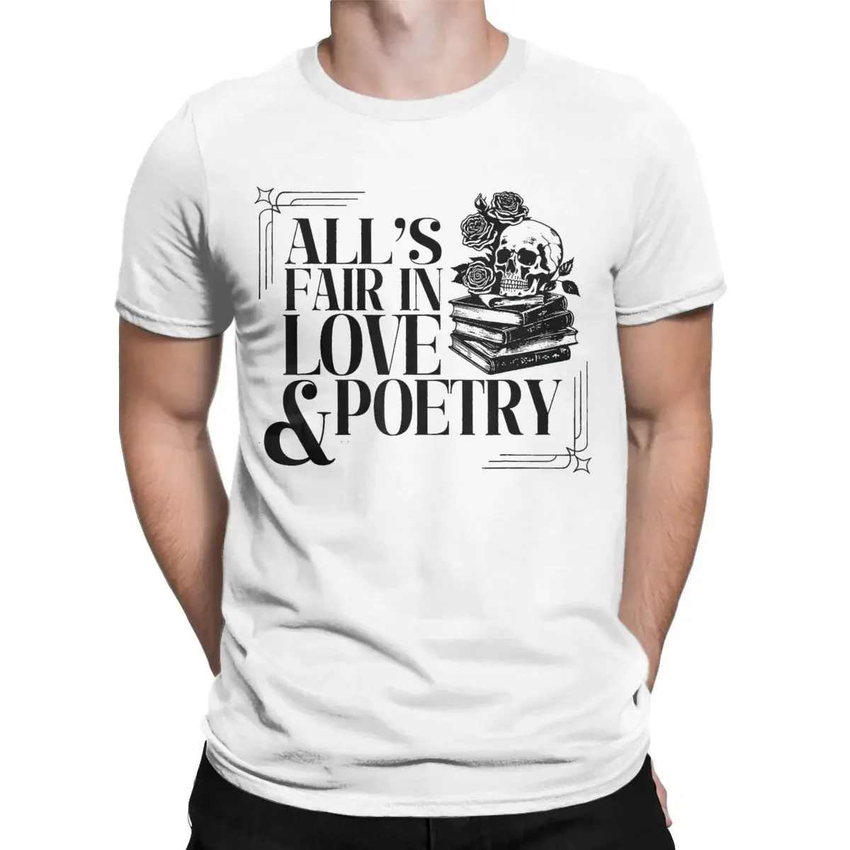 Men Women Skull All's Fair In Love & Poetry Ttpd Graphic T Shirt Accessories Cotton The Tortured Poets Department T Shirt Tee