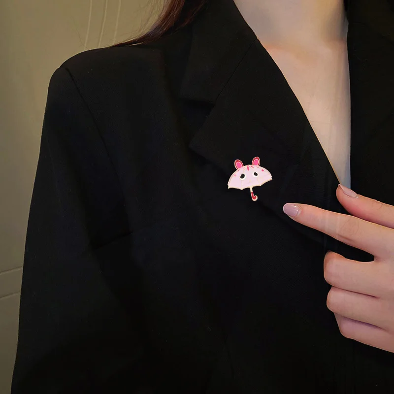 Jas hujan gadis Enamel pin Pinsk payung Elf hewan lencana tas topi pakaian perhiasan hadiah untuk anak-anak wanita bros