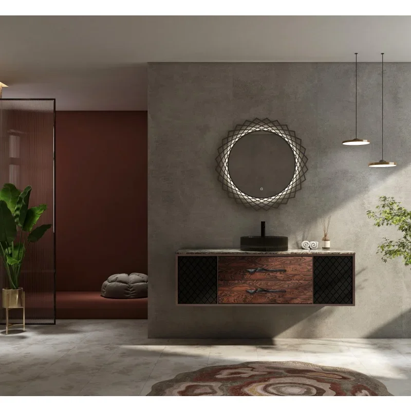 

# c Фабрика Китай 84-дюймовый узор из натурального дерева на шкафу для ванной комнаты из цельной фанеры