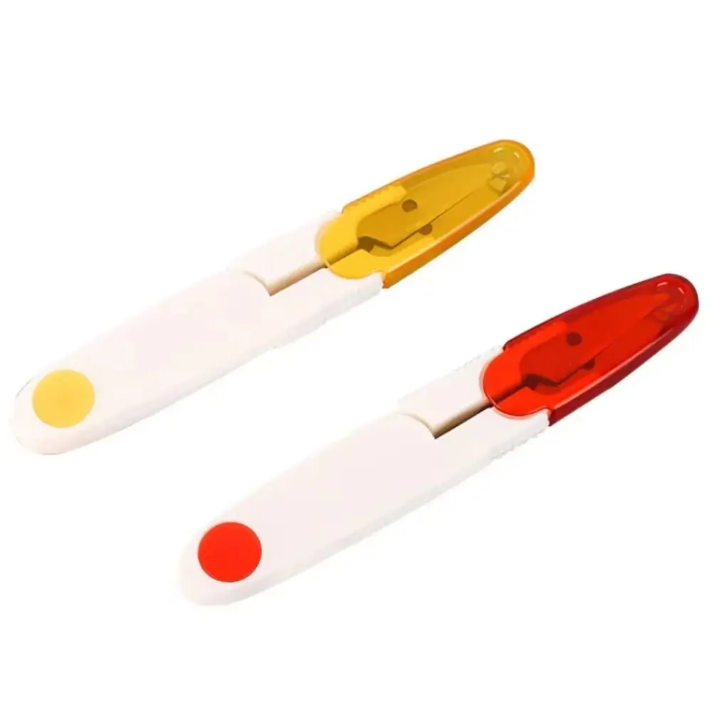 4PCS New Plastic Metal Fishing Line Scissors U-shaped With Cover Sewing Scissors 5 Colors Sharp Sewing Tackle Household Office