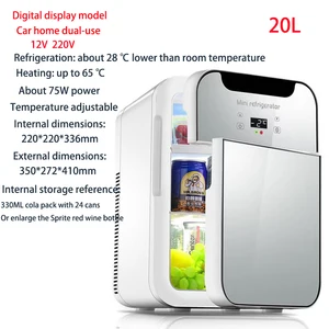 Mini -Auto -Kühlschrank, tragbarer Kühlschrank, Gefrierheizung, doppelter Gebrauch, Haushalt, Picknick, Kühlung, 12 V, 220 V, 20L 8 Hauptverkaufsmini -Kühlschrank 20 Liter - №2
