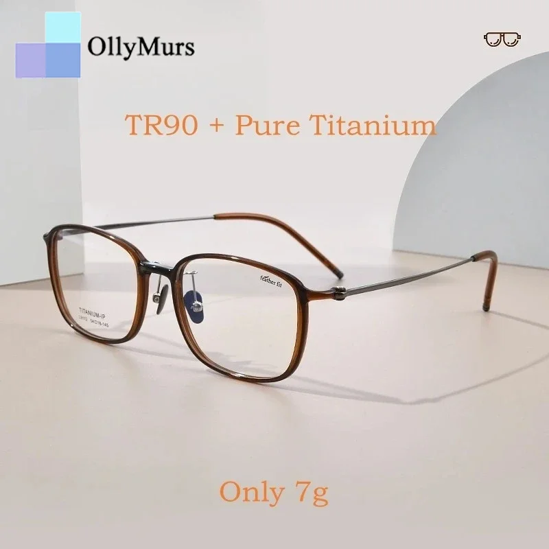

OLLYMURS ультра-легкие модные очки TR90, мужские очки из чистого титана, украшения в стиле ретро, круглые оптические очки, оправа для женщин