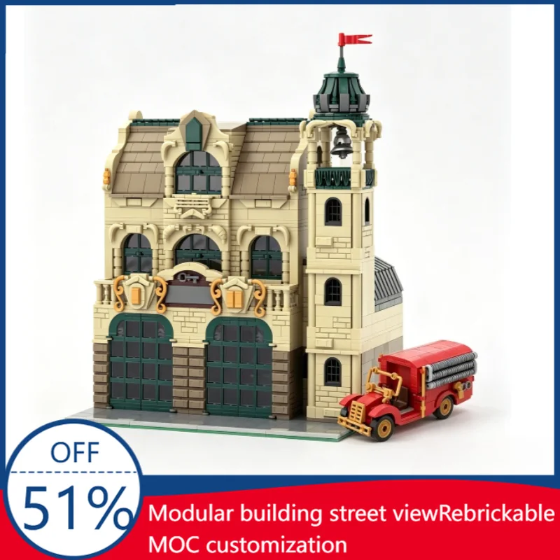 

2052PCS City Modular 12 The Engine House No 1 Model Custom Building Blocks Assembly Fire Station Educational Toy Creative Gifts
