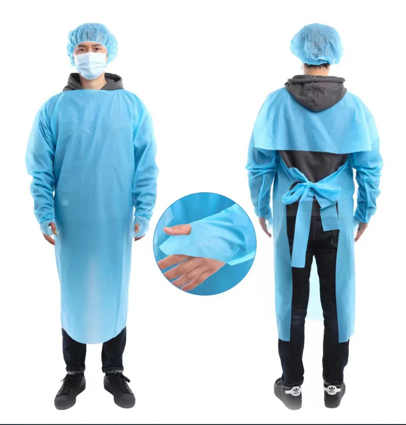 Disposable Cpe Plastic Isolation Clothing Protective Clothing Apron Disposable Cpe Robe Thickened Reverse Clothing Protective