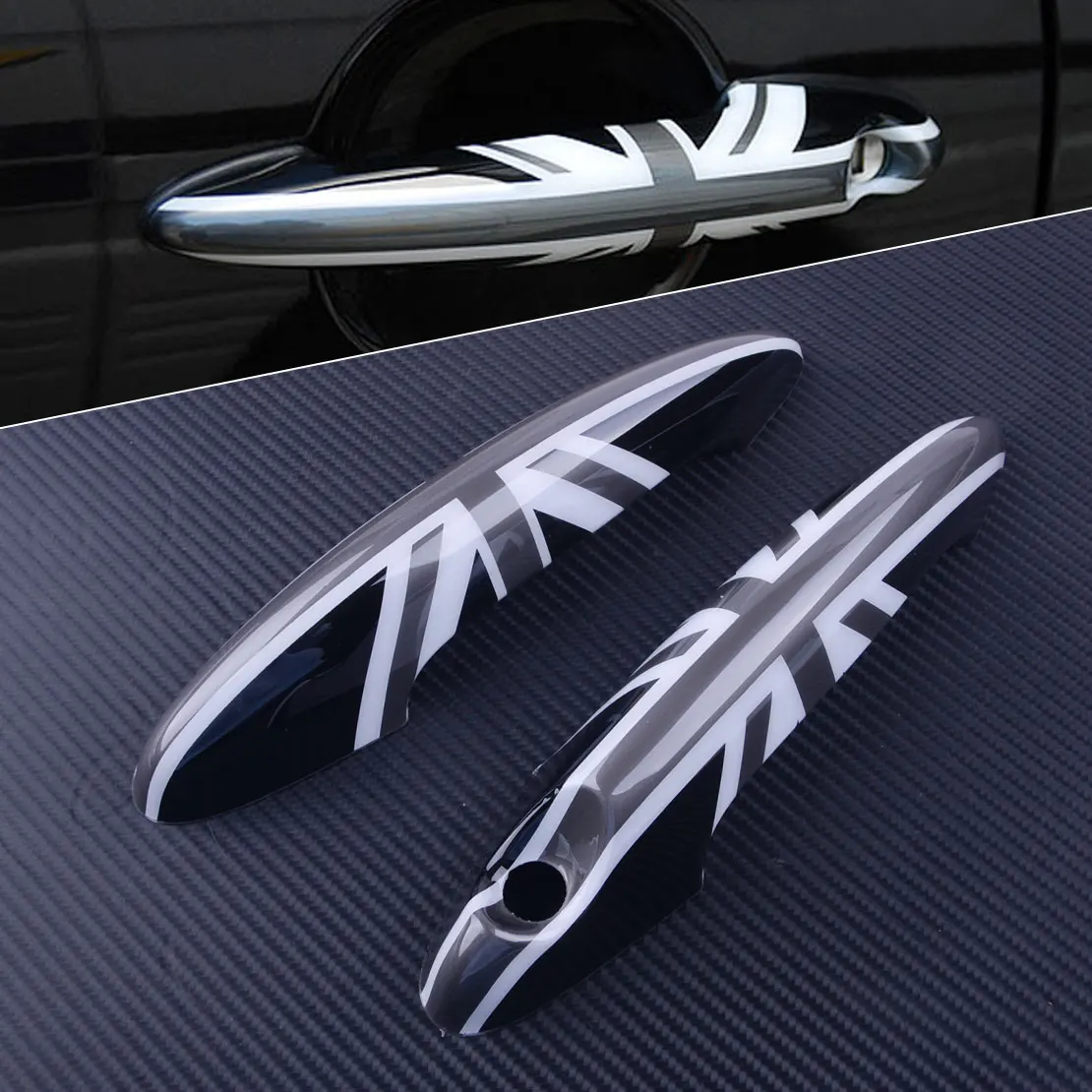 2pcs 22x5cm Plastic Car Styling Design Exterior Door Handle Cover Trim Fit For Mini Cooper R50 R52 R53 R55 R56 R57 R58 R59 R60