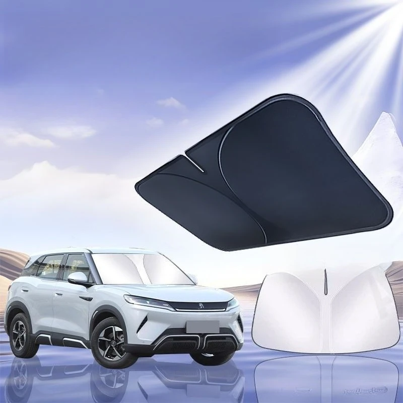 For BYD Atto 2 Yuan UP Car Windshield Sun Shade Blocks UV Ray Reflector Auto Window Visor Shield Cover Foldable Parasol 1 Piece