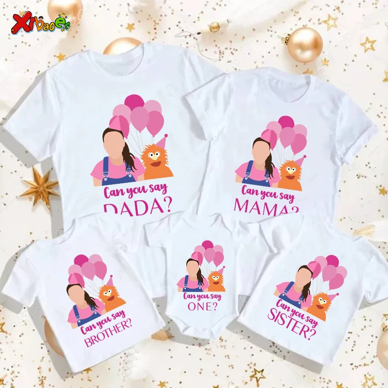 

first Birthday Girl Shirt 1st Girls First Birthday Shirt 3rd Family Matching Outfit 2nd Birthday Familia Outfits Can You Say One