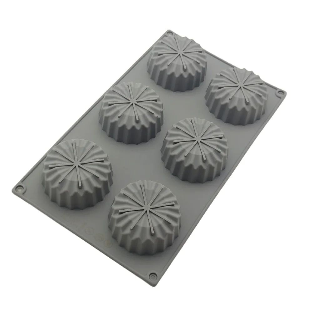 

6 Hole Circular Gear Shape Silicone Mousse Cake Mold DIY Printing French Dessert Mould Jelly Pudding Chocolate Cake Baking Tools