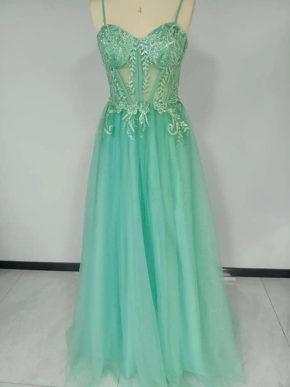 Beautiful Appliques Spaghetti Strap Luxury Sleevesless Floor-length Prom Dress Formal Dress Party Evening dresses For girls gown