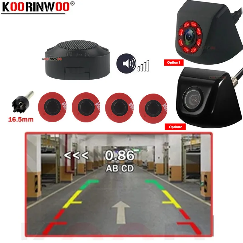 

Parking Car Electronic Accessories Auto Recoil Radar 13mm 4 With Reversing Camera Auto Smart Video Systems Parktronic Sensor Kit