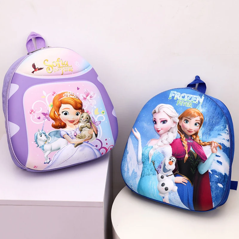 Disney Mickey Cartoon Children\'s Backpack Anime Frozen School Bag Spiderman Elsa Boy Girl Baby Backpack Cartoon Egg Shell Bags