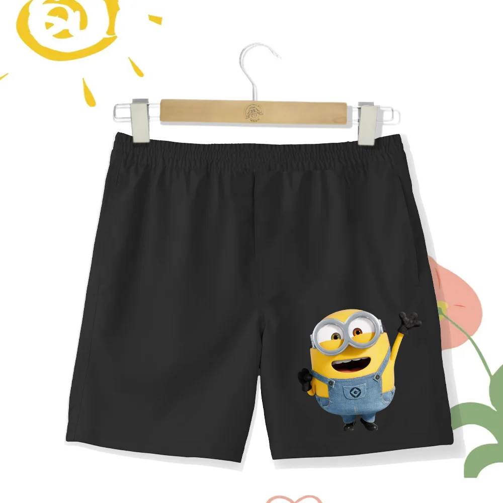 Cute Anime Cartoon Minions Funny Shorts Children\'s Beach Pants Fashion Boys and Girls Clothing Breathable Four Seasons