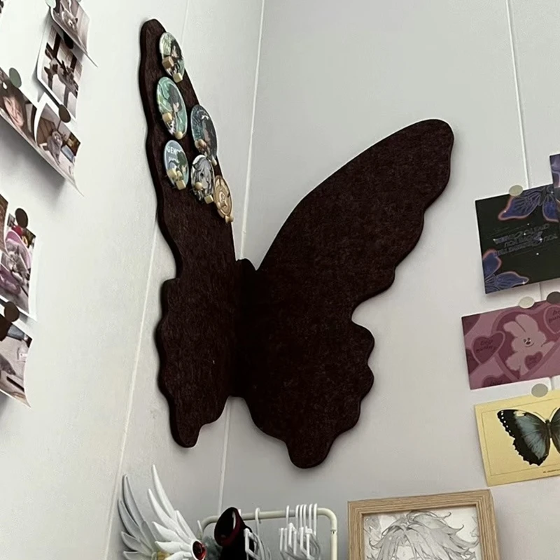 AC88-Butterflies Shaped Felt Photo Wall Set Butterflies Felt Bulletin Board Cork Board,Foldable Photo Board Self-Adhesive