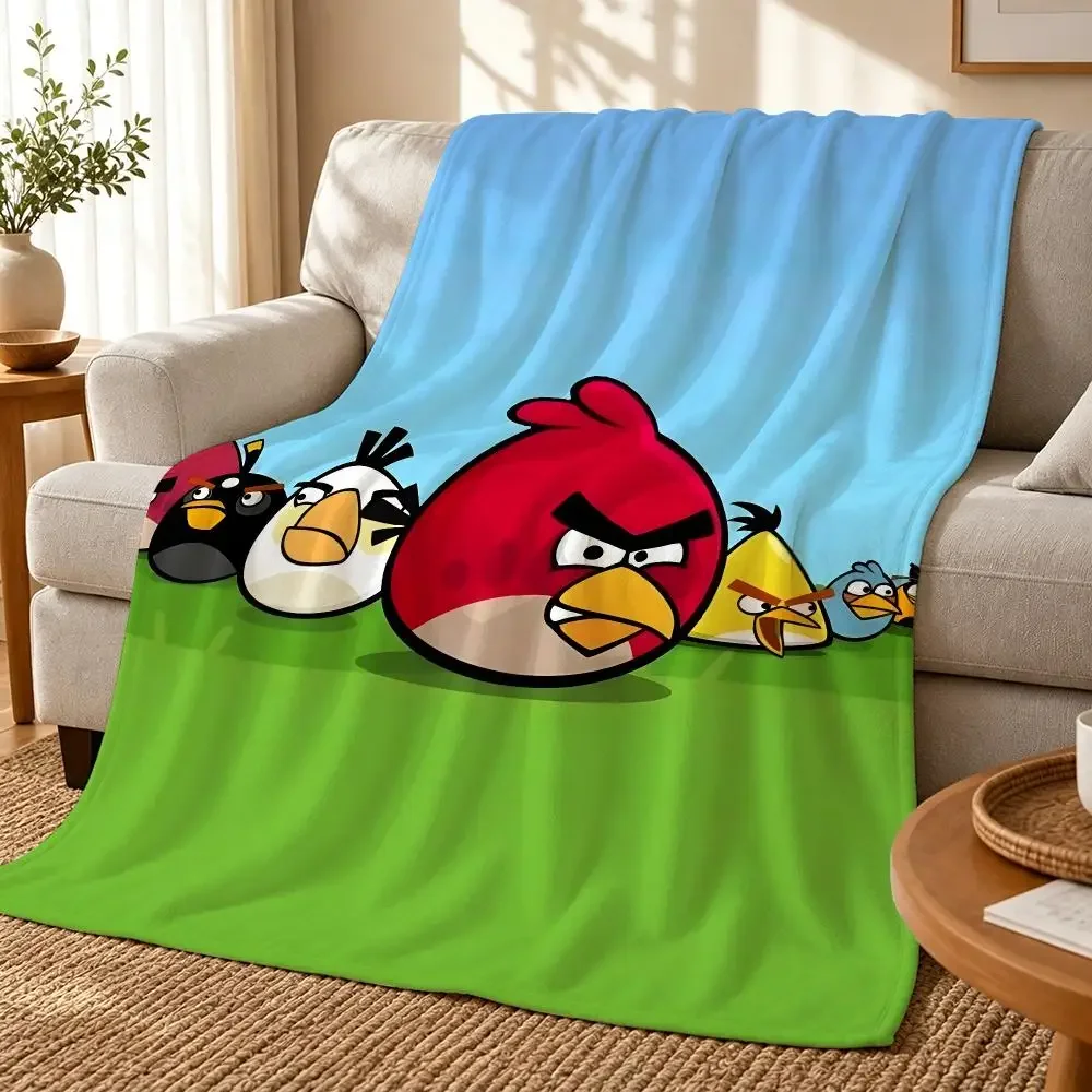 A-angry Birdsss Throw 240g flannel blanket, suitable for sofas, beds, offices, exquisite gift blankets