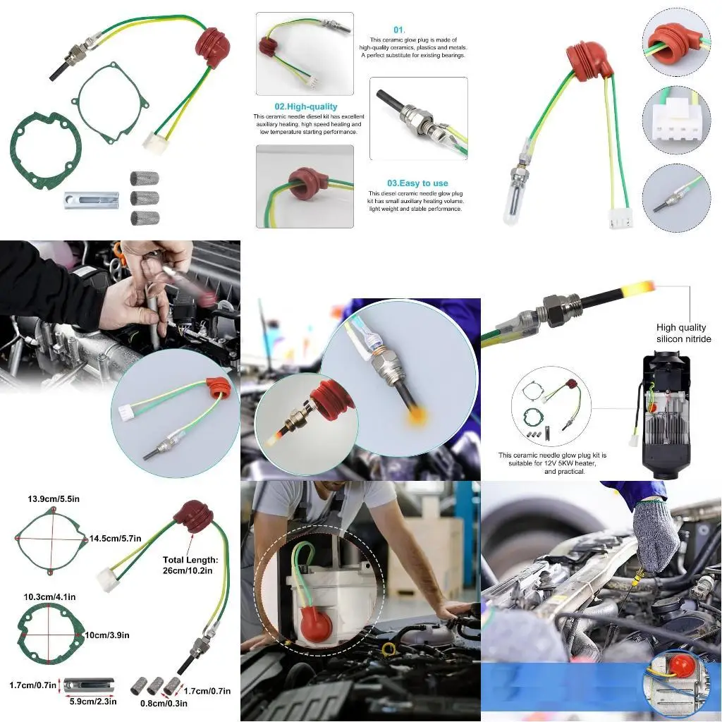 

Universal 12V Ceramic Glowing Plugs 3KW 8KW with Gasket Car Truck Boat Heating Spare For Parking Heater 72XB