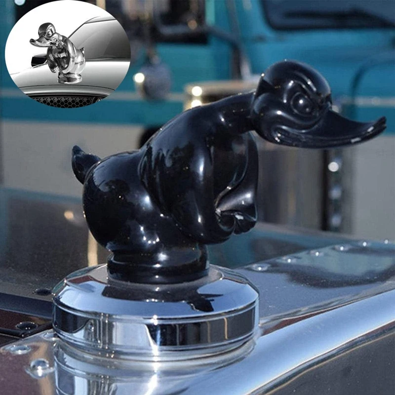 Angry Rubber Duck Hood Ornament, Car Emblem Convoy Hood Ornaments For Trucks, Cool Duck Ornament Car Emblem Easy To Use