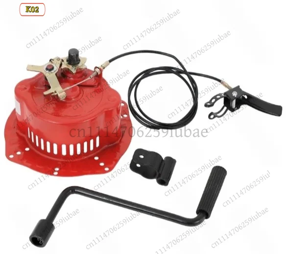 No-Pull Starter for 173F 178F 186F 188F 192F Air-Cooled Diesel Engine, Hand Crank Micro-Tiller Parts