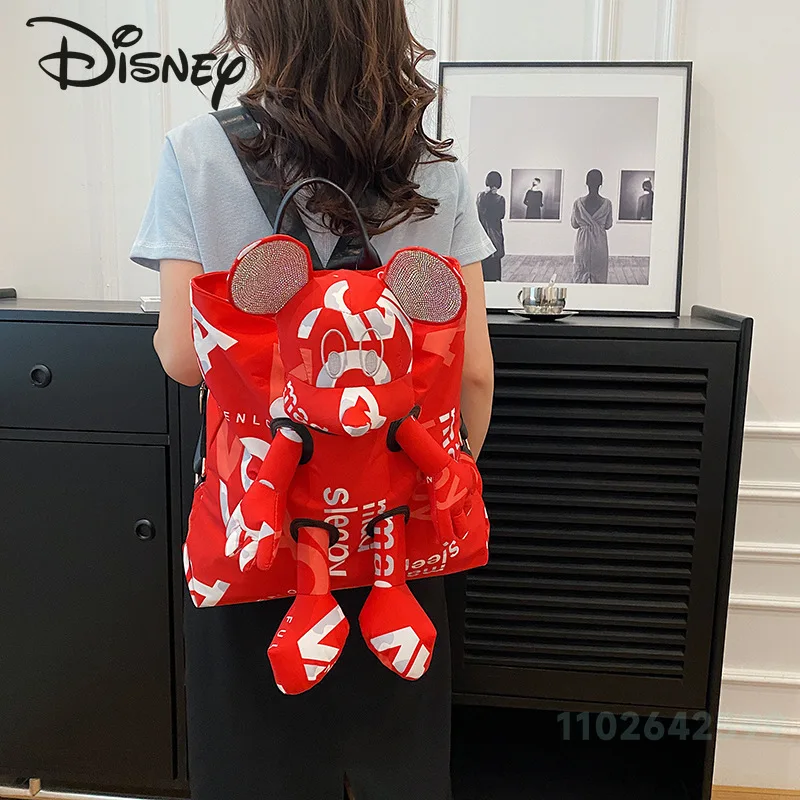 Disney Mickey 2024 New Doll Backpack Fashion High Quality Women's Backpack Cartoon Versatile Large Capacity Student Backpack