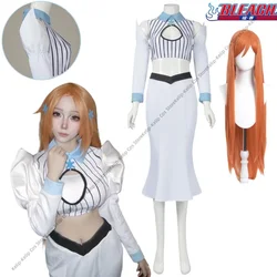 Anime  Inoue Orihime Cosplay Costume Princess White Dew Waist Long Skirt Headwear Woman Sexy Carnival Halloween Suit