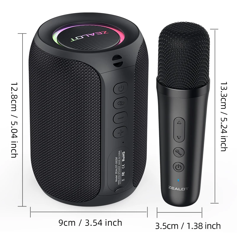 ZEALOT-S62M Karaoke-Maschine Tragbares Bluetooth 5.3 Lautsprechersystem mit 1-2 Drahtlosen Mikrofonen für Zuhause, Familie, Festivals, Geschenke – Detail 1