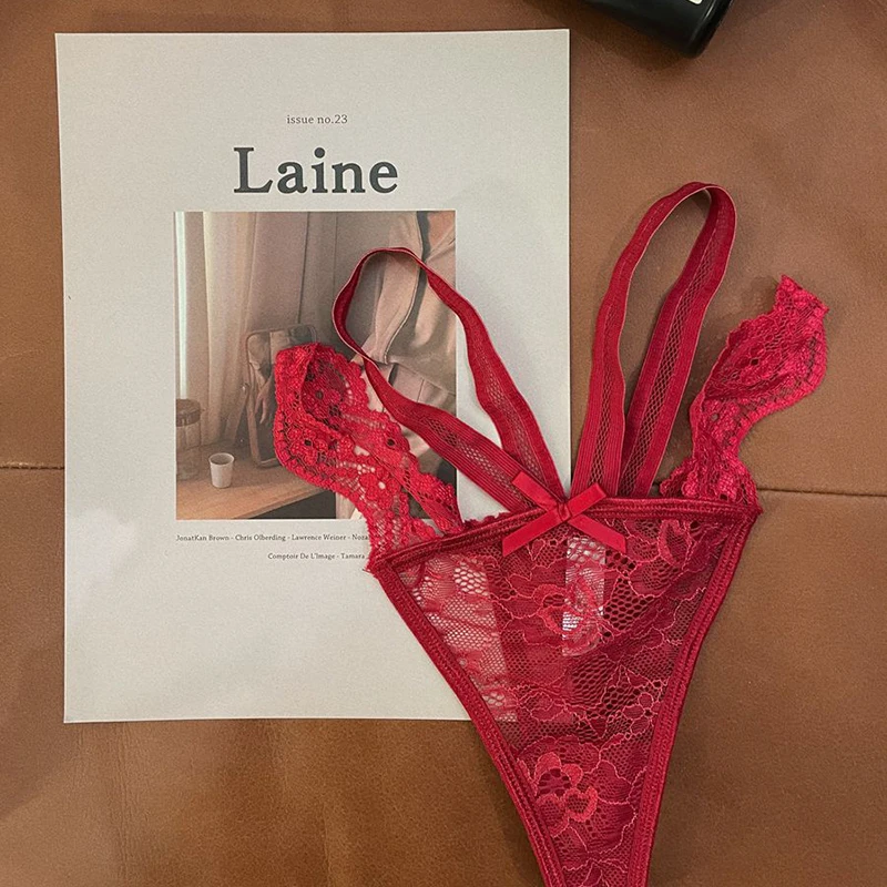 Sexy Lace Underwear French Romantic Thongs Desire hollow Traceless Thongs Hip Lifting Briefs G String Bikini T-back