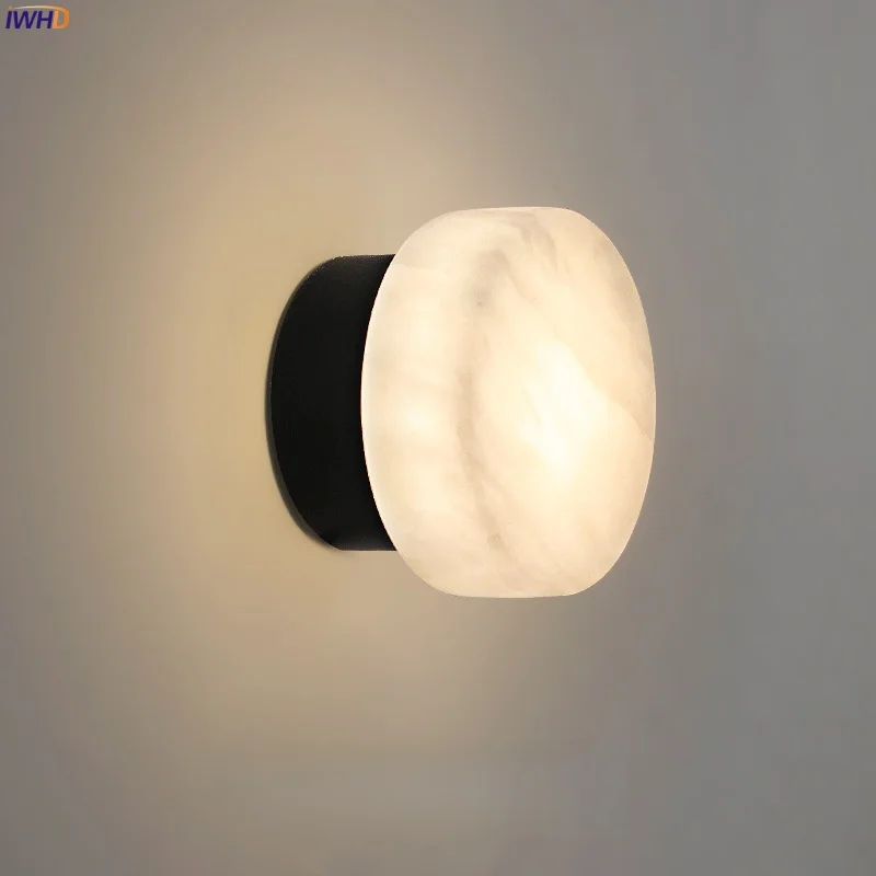 

IWHD Nordic Modern LED Wall Lamps Indoor Lighting Bedroom Fixtures Marble Bathroom Mirror Stair Lights Decoration Wandlampen