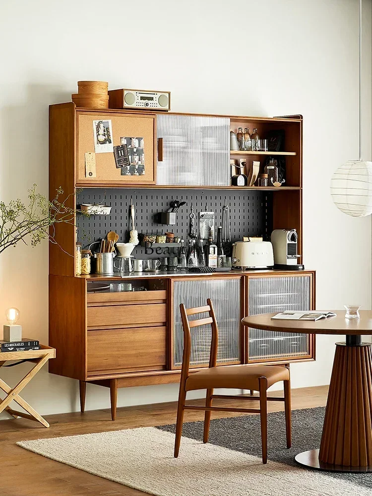 Solid wood Nordic retro storage side cabinet modern simple wine cabinet