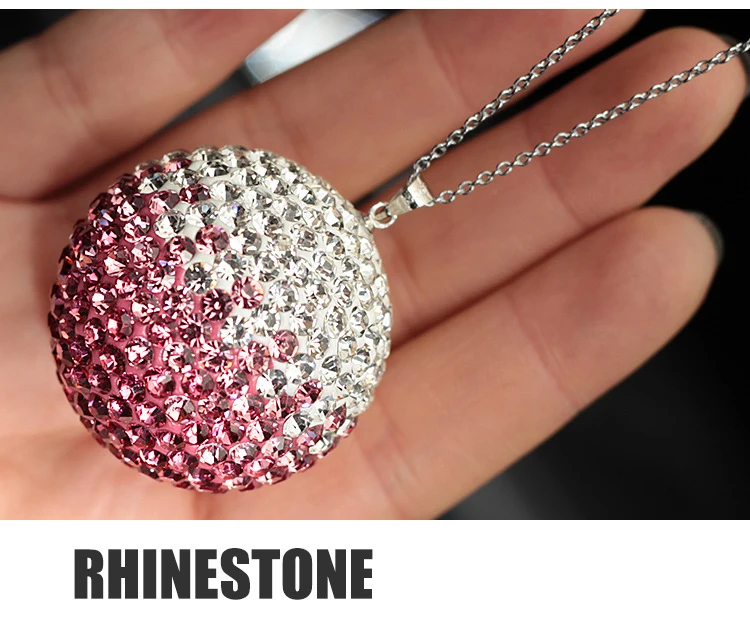 Bling Car Decor Crystal Ball Hanging specchietto retrovisore Charm accessori per ornamenti di strass per le donne