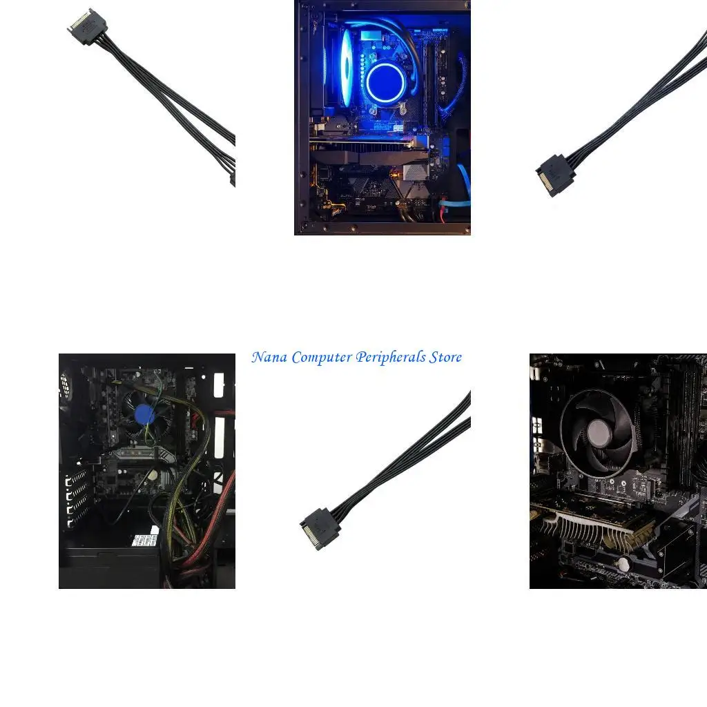 f68c 15pinパワースプリッターケーブルハードドライブ用のダブル出力15pin電源