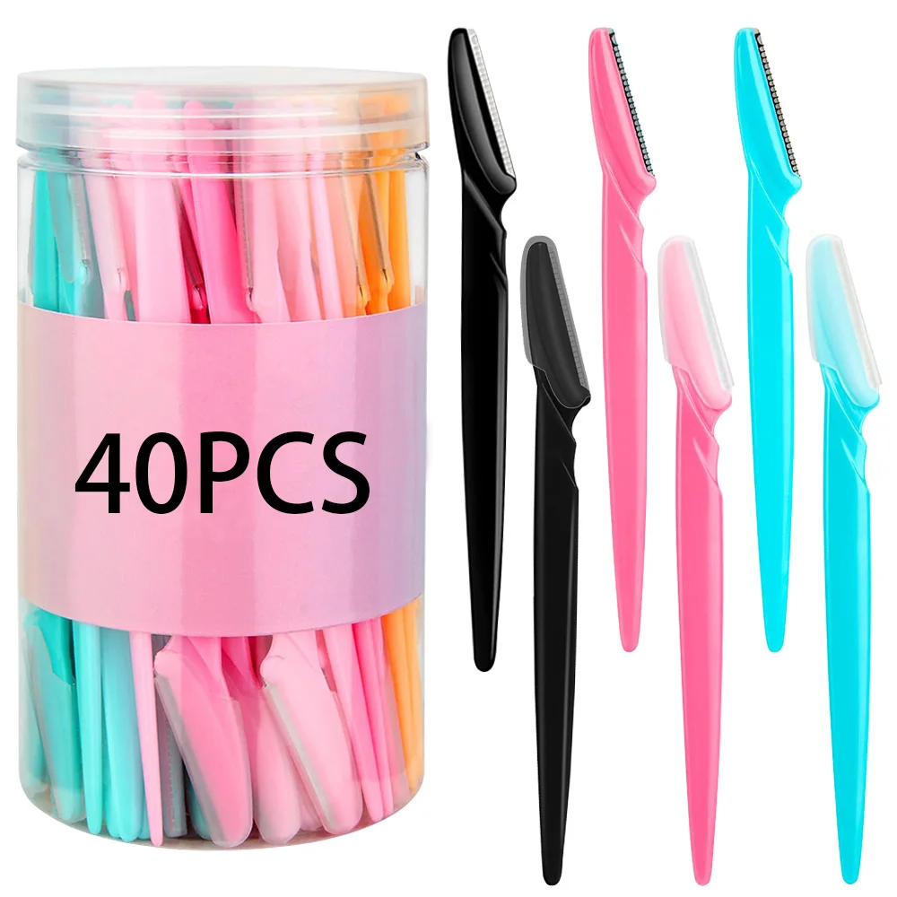 40PCS Eyebrow Razor Set Beauty Tools Multipurpose Face Razors For Women and Men Easy To Use Eyebrows Trimmer Makeup Tools