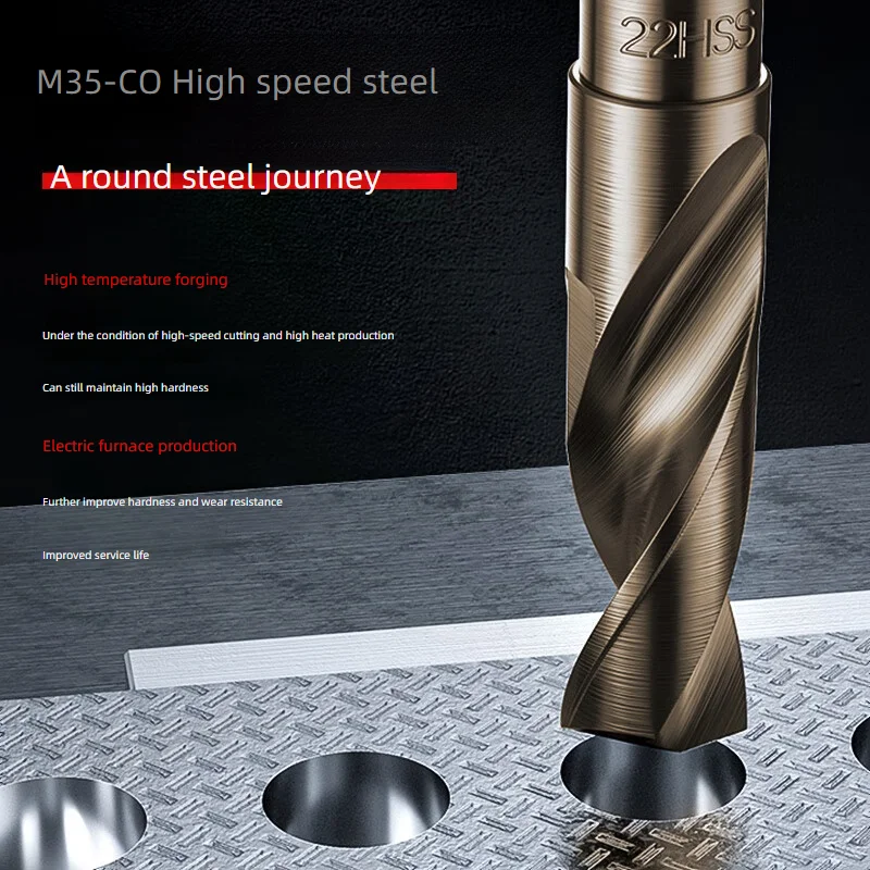 

M35-CO HSS reduced handle Twists drill 13.5~30mm, handle diameter 12.7mm (1/2 Inch) stainless steel metal reaming drill