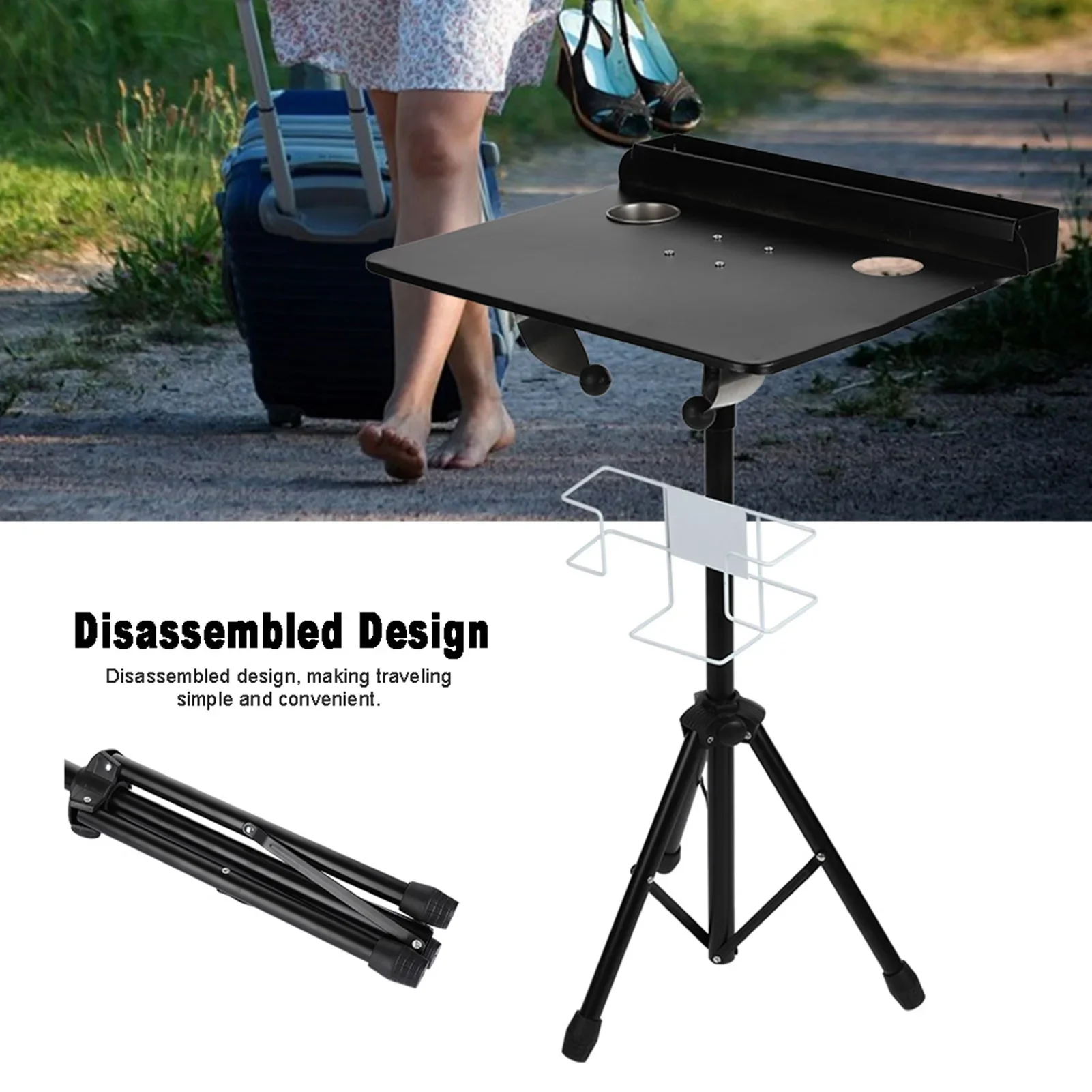 Detachable Tattoo Mobile Work Station Stand Portable Adjustable Tattoo Desk Table