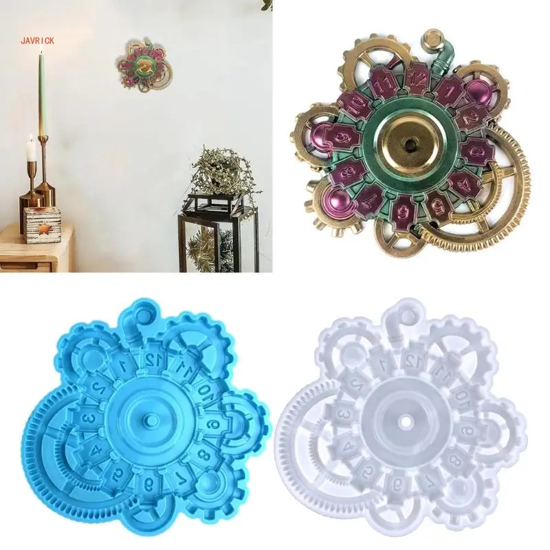 Handmade Clock Molds Large Mechanical Gear Shape Silicone Molds Epoxy Mold for Resin Ornaments DIY Jewelry Making