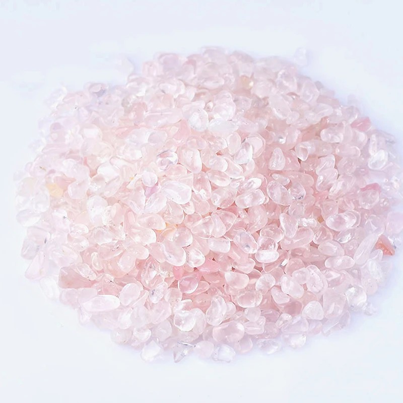 500g/bag Natural Stones Rose Quartz Material Crystal Gravel Stone Chips Ore Minerals Reiki Specimen Gemstones Aquarium Decor