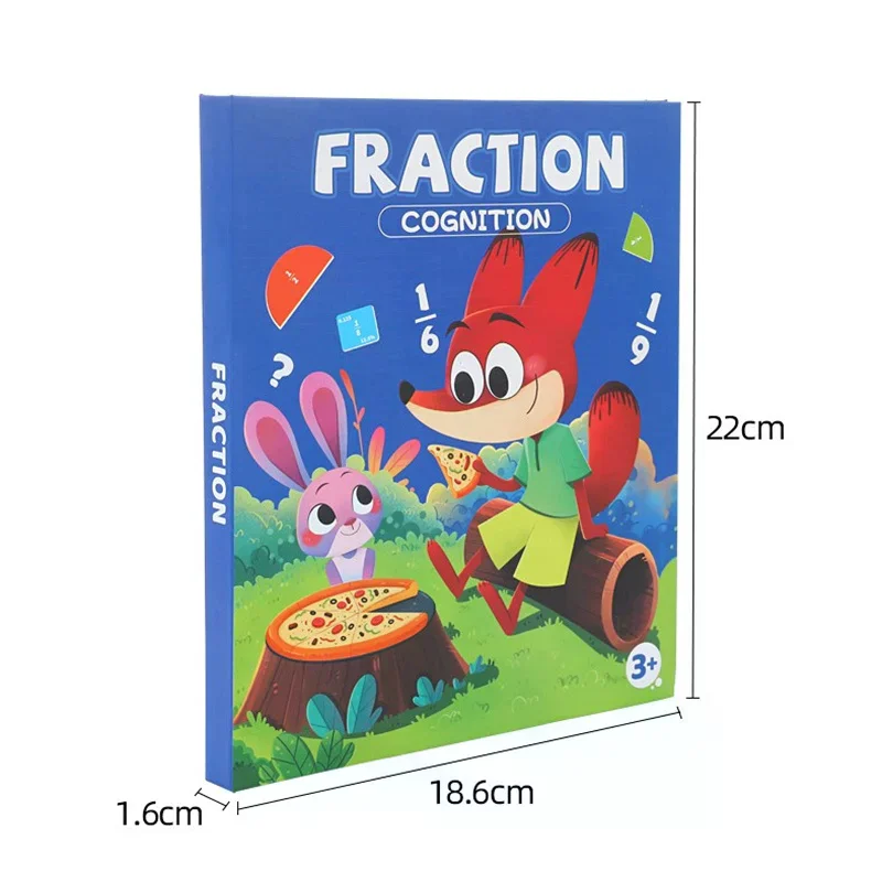 Giocattolo didattico per frazioni magnetiche per bambini - Disco matematico educativo ripiegabile con puzzle con partizione visiva