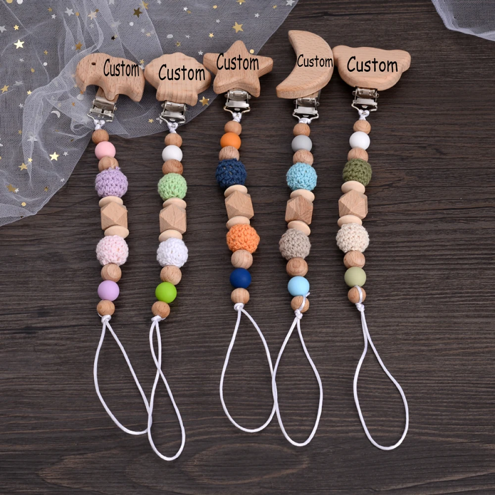 

Цепочка для детской соски на заказ, персонализированное имя, пустышка, держатель для соски, зажим, разнообразные стили, подарки для детей, прорезыватель, аксессуары для младенцев