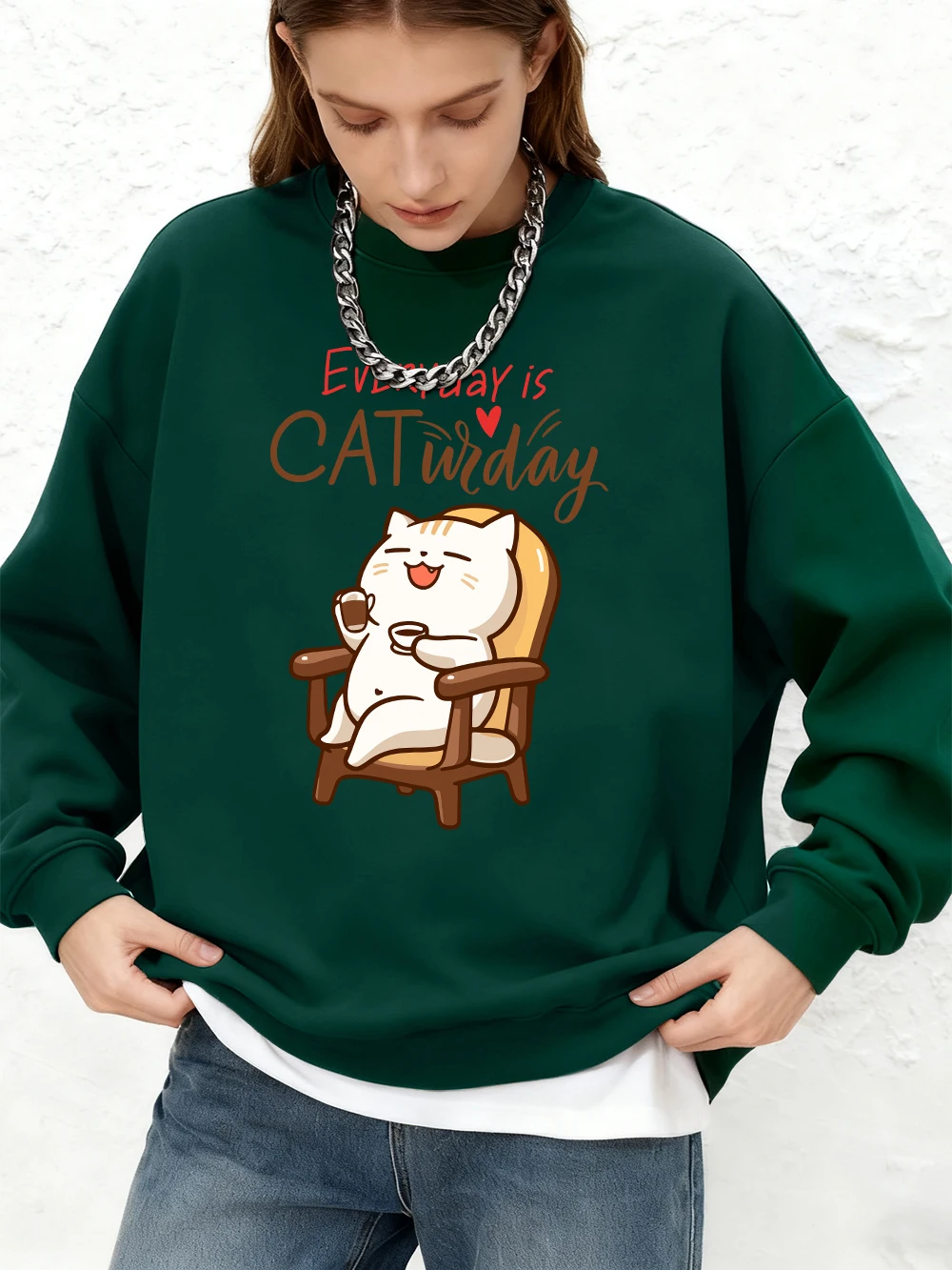 

Толстовки с принтом Cat Widay Coffee Happy Cats, женские осенние толстовки с круглым вырезом и длинными рукавами, свободные топы для бега, базовая теплая одежда