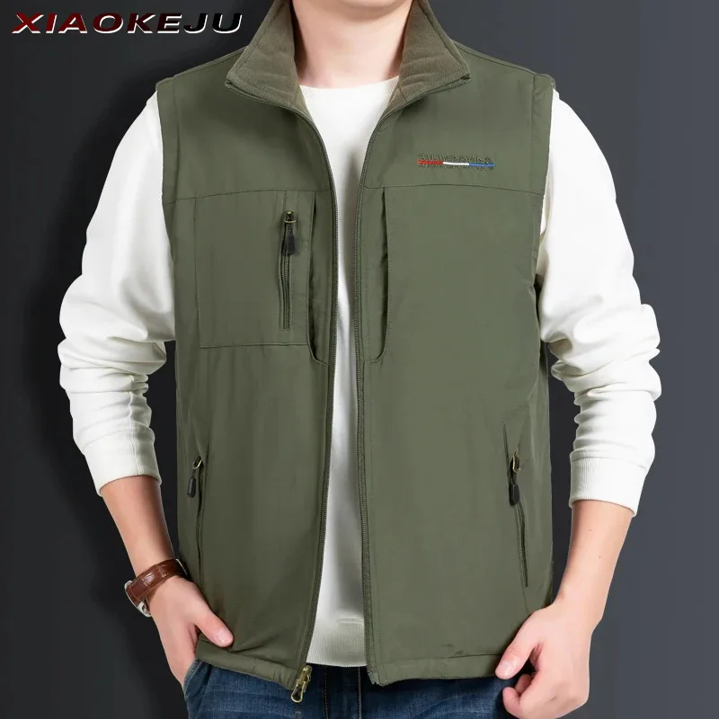 

Hunting Vest Plus Size Outerwear Male Clothes Tactical Men MAN Thermal Men's Pockets Motorcyclist Military Leather Vests Mesh