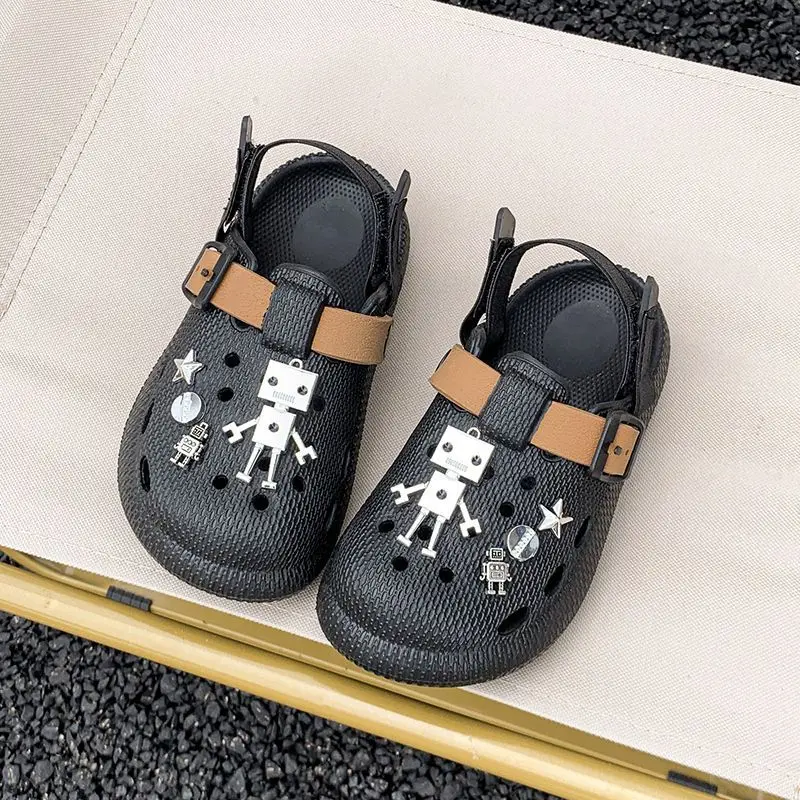 Childrens Covered Toe Sandals Super Soft Elastic Band Portable Convertible for Boys and Girls