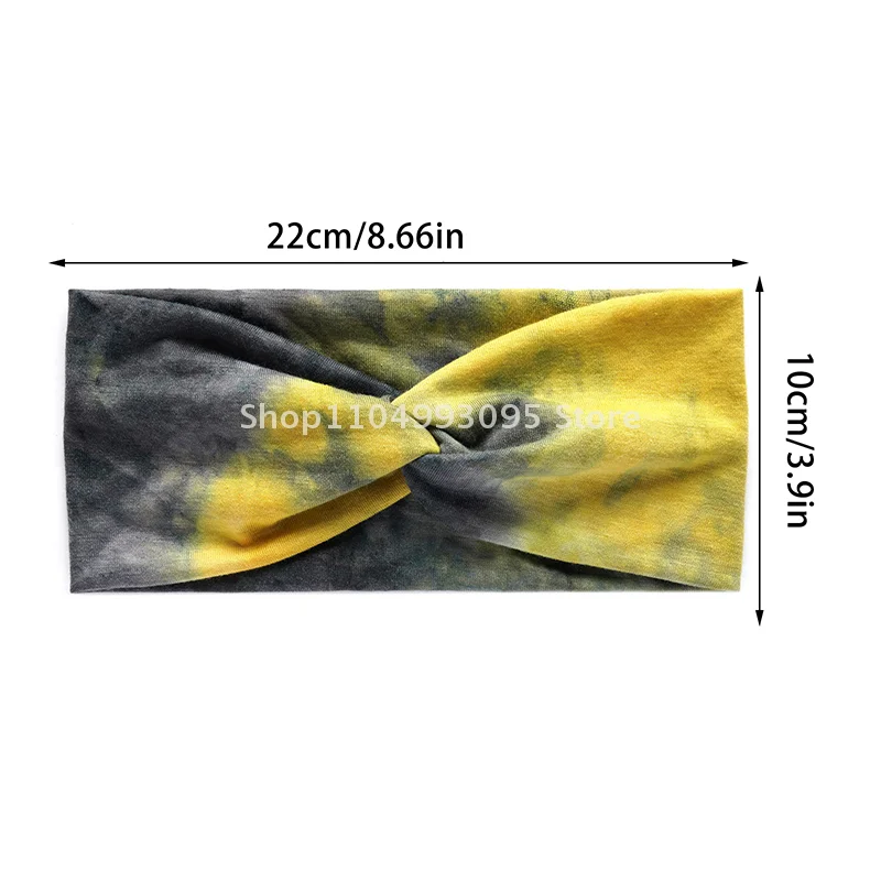 

Tie-dye Boho Knot Turbans Yoga Elastic Head Wrap Women Headband Wide Hairbands Headwear Bandanas Fashion Hair Band Accessories