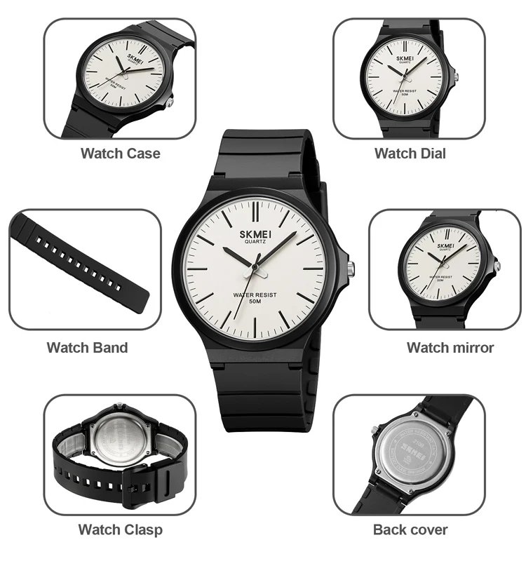 SKMEI Fashion TPU Strap 3Bar Waterproof Watches New Style Casual Quartz Wristwatches Mens For Male Time Clock reloj hombre