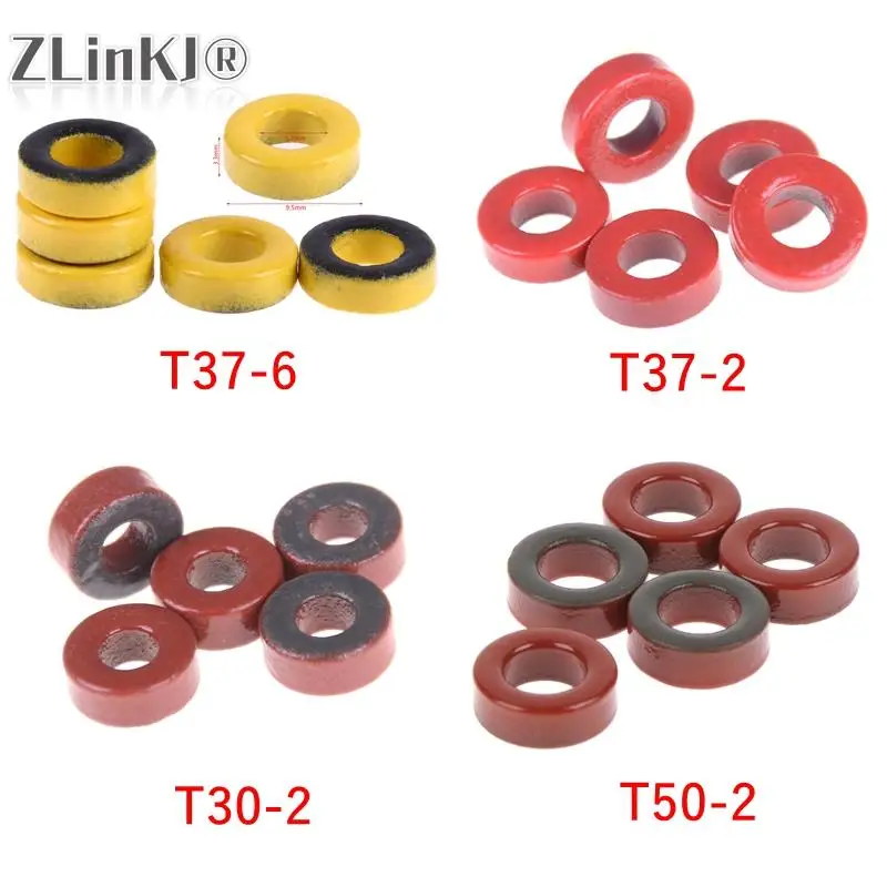 5pcs/lot T37-6  T50-2  T37-2  T-30-2 Small Iron Powder Cores Frequency range 40-400MHZ 8.5μo 10μo